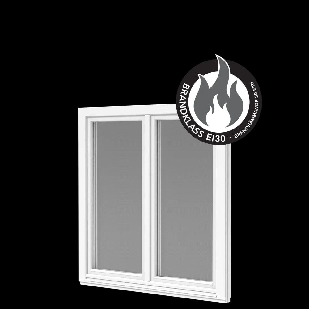 Inward-opening windows wood 2-sash with fire rating EI30