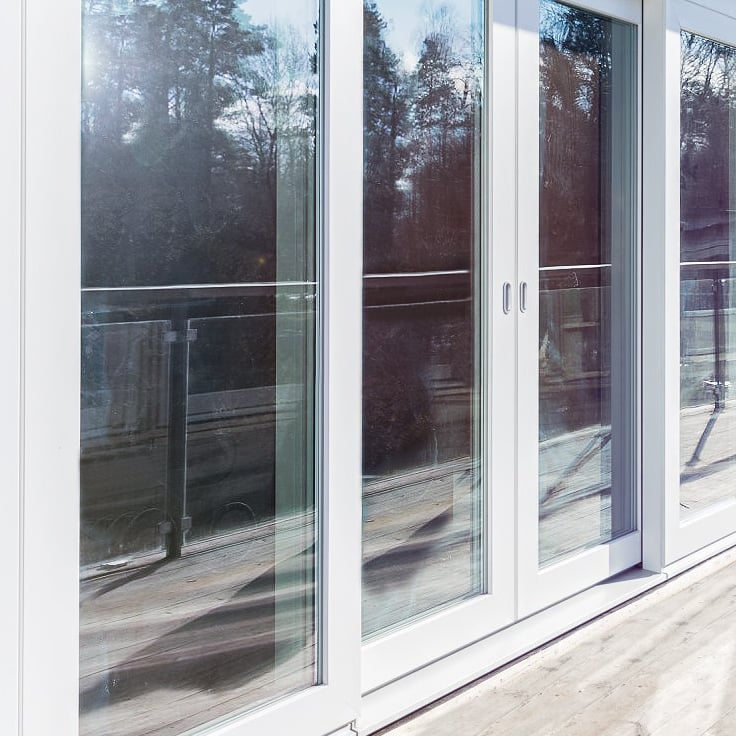Sliding window Patio Life 4-sash in wood/aluminum white exterior