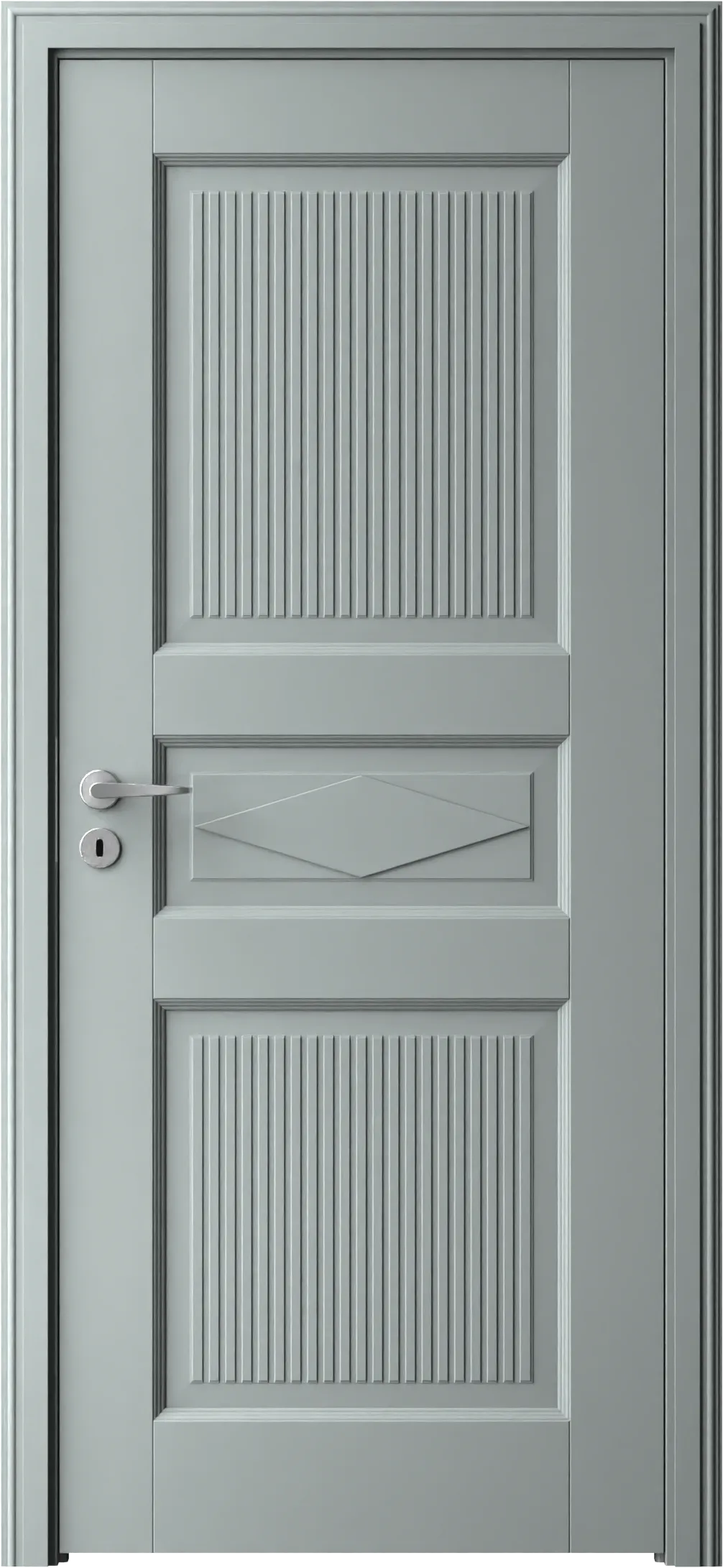 Interior door EX-3F Decor 1800, optional: hidden hinges, profiled E-frame, color: NCS S 3010-B70G