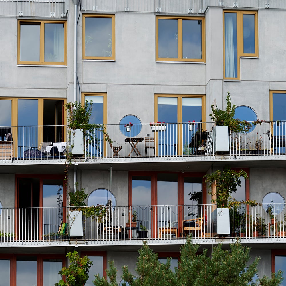 Inåtgående träfönster i massiv ek på BRF Ohboy, Arkitekt: Hauschild & Siegel