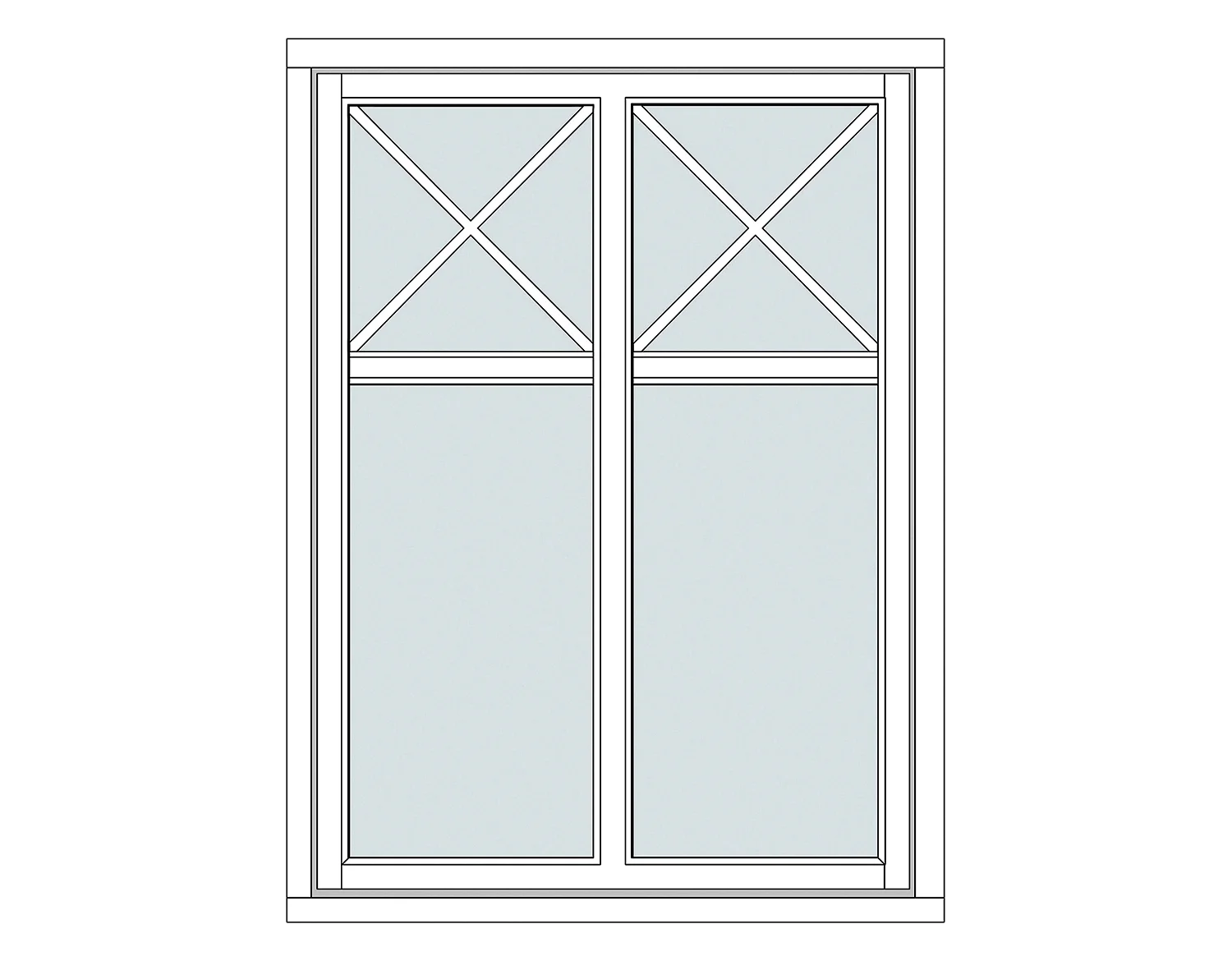 Astragals flag cross, two-sash window