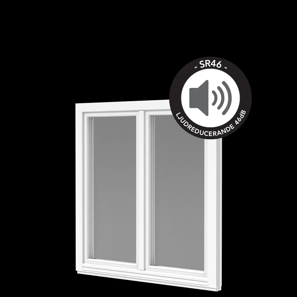 Inward-opening wooden window SR46 with sound reduction 46dB
