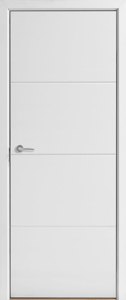 Ekstrand's interior door Deco Soft DS/4, Options: hidden hinges, not recessed for key plate, E-frame