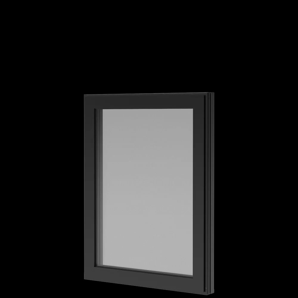 Inward-opening window Panorama wood/aluminum 1-sash, Optional: color black RAL 9005