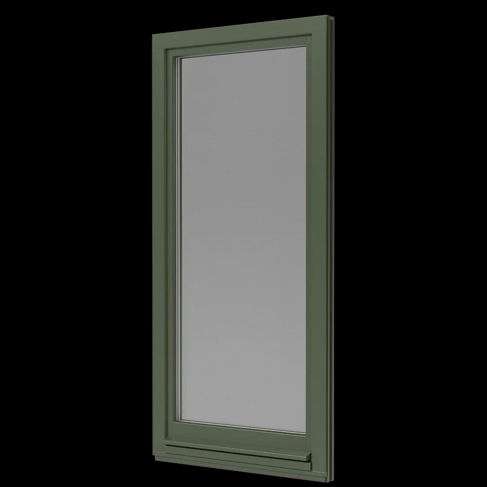 Inward-opening wooden French door with city profile, Optional: color RAL 6020