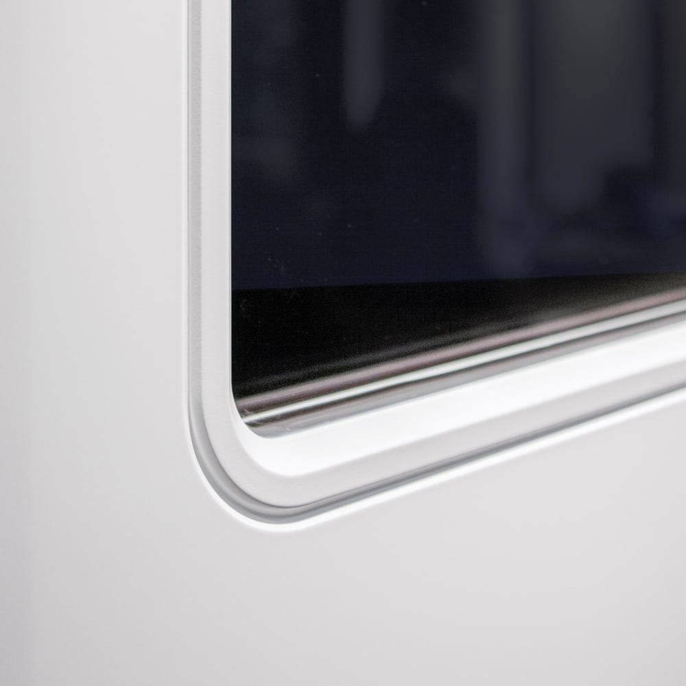 Ekstrands innerdörr Deco Soft DS/RF, detalj rundad försänkt glaslist