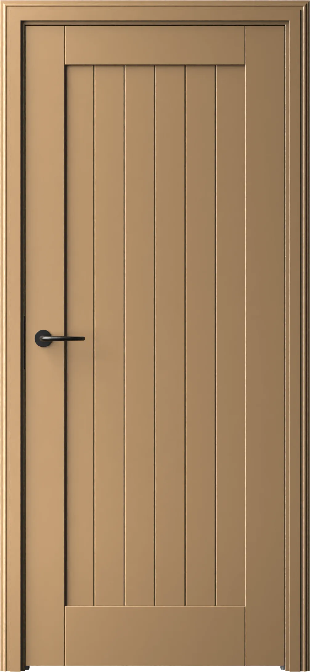 Interior door Form 1F, optional panel groove, without key plate, concealed hinges, profiled E-frame, color: NCS S 3020-Y10R