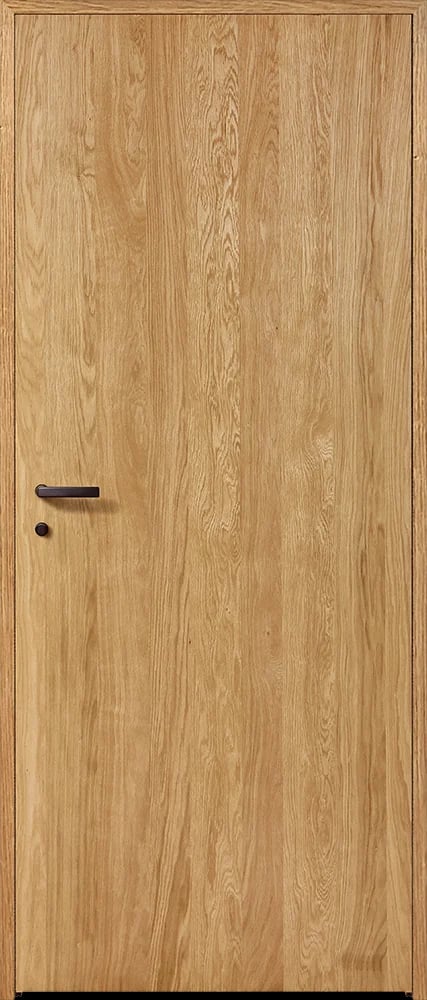 Ekstrand's interior door Slät Ek S "Architect Cut", Options: oil transparent, hidden hinges, HOPPE mini rose, PS-frame