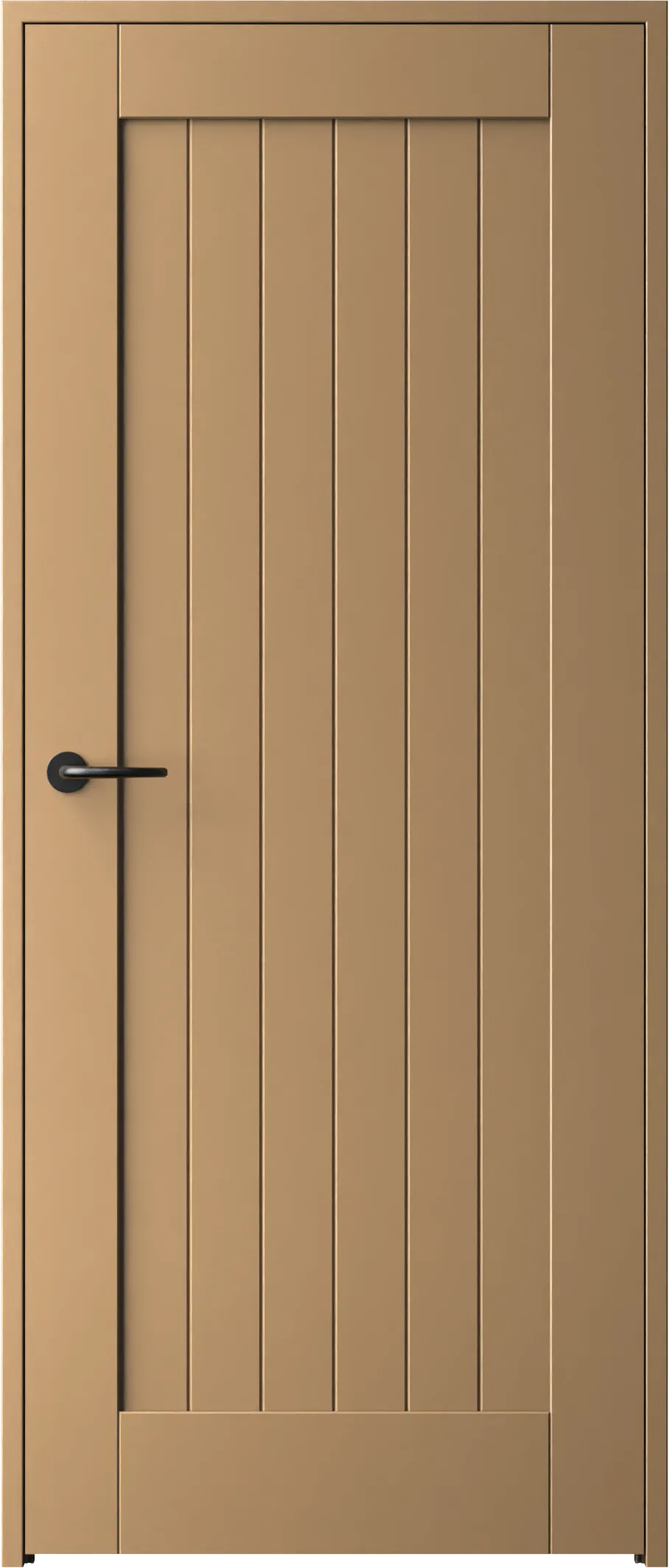 Interior door Form 1F, optional panel groove, without key plate, concealed hinges, PS frame, color: NCS S 3020-Y10R