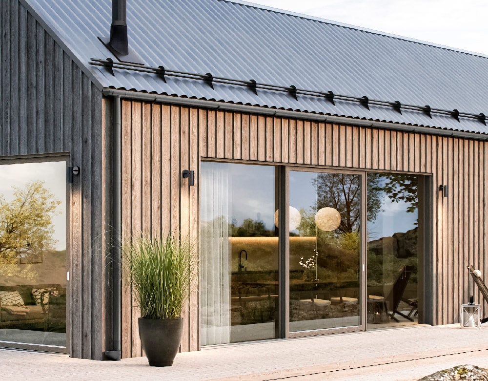 Ekstrands sliding window Patio Nova in oak graphite
