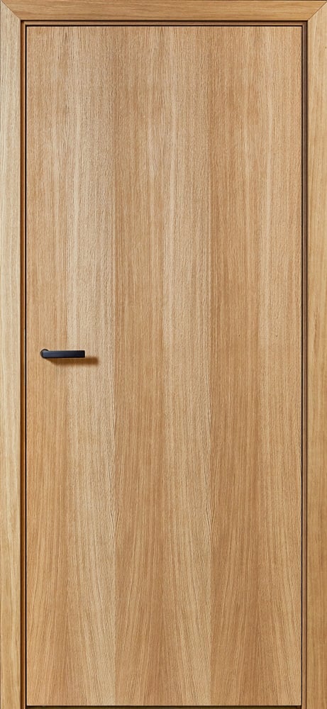 Ekstrand's interior door Slät Oak "Standard Cut" Vertical, Options: oil transparent, hidden hinges, not recessed for key plate, E-frame