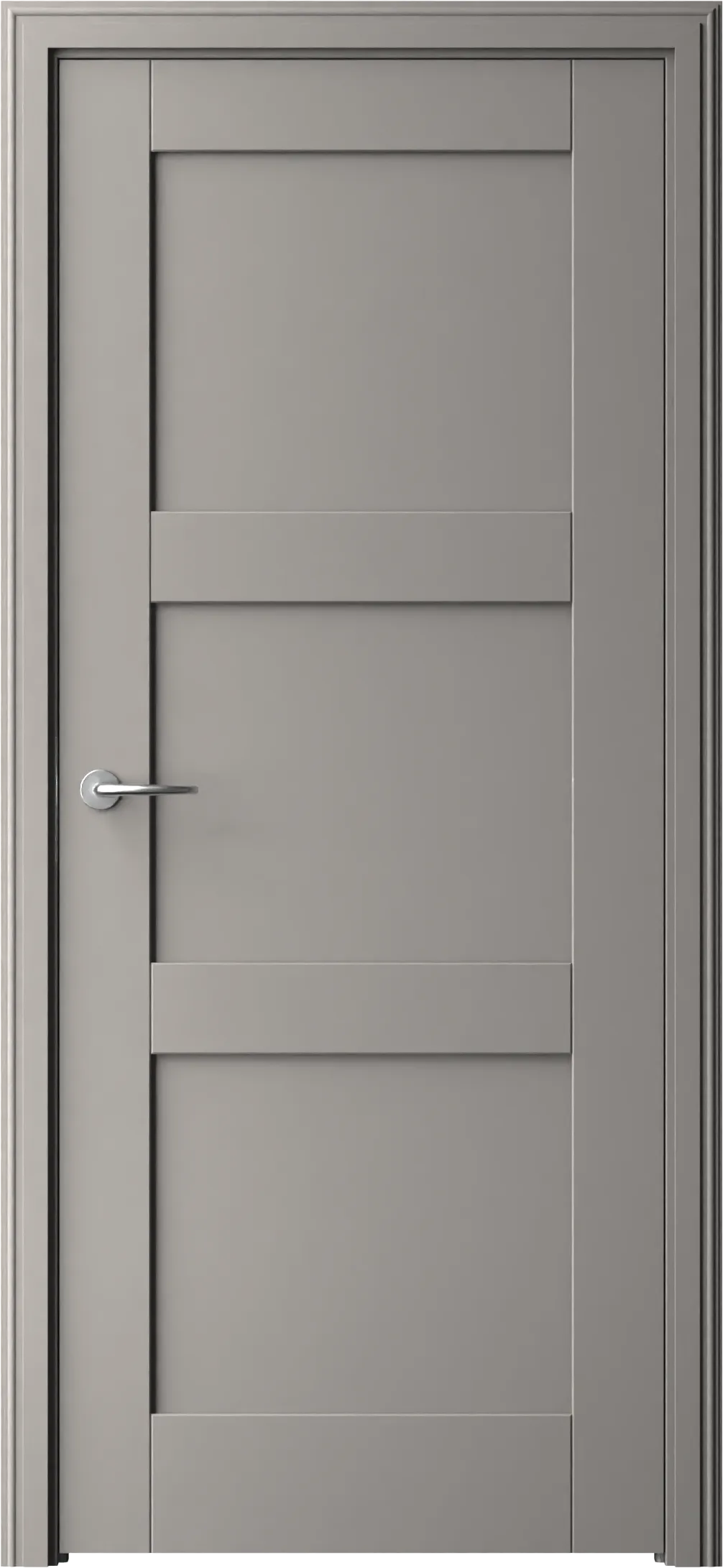 Interior door Form 3F, optional: without key plate, concealed hinges, profiled E-frame, color: medium gray