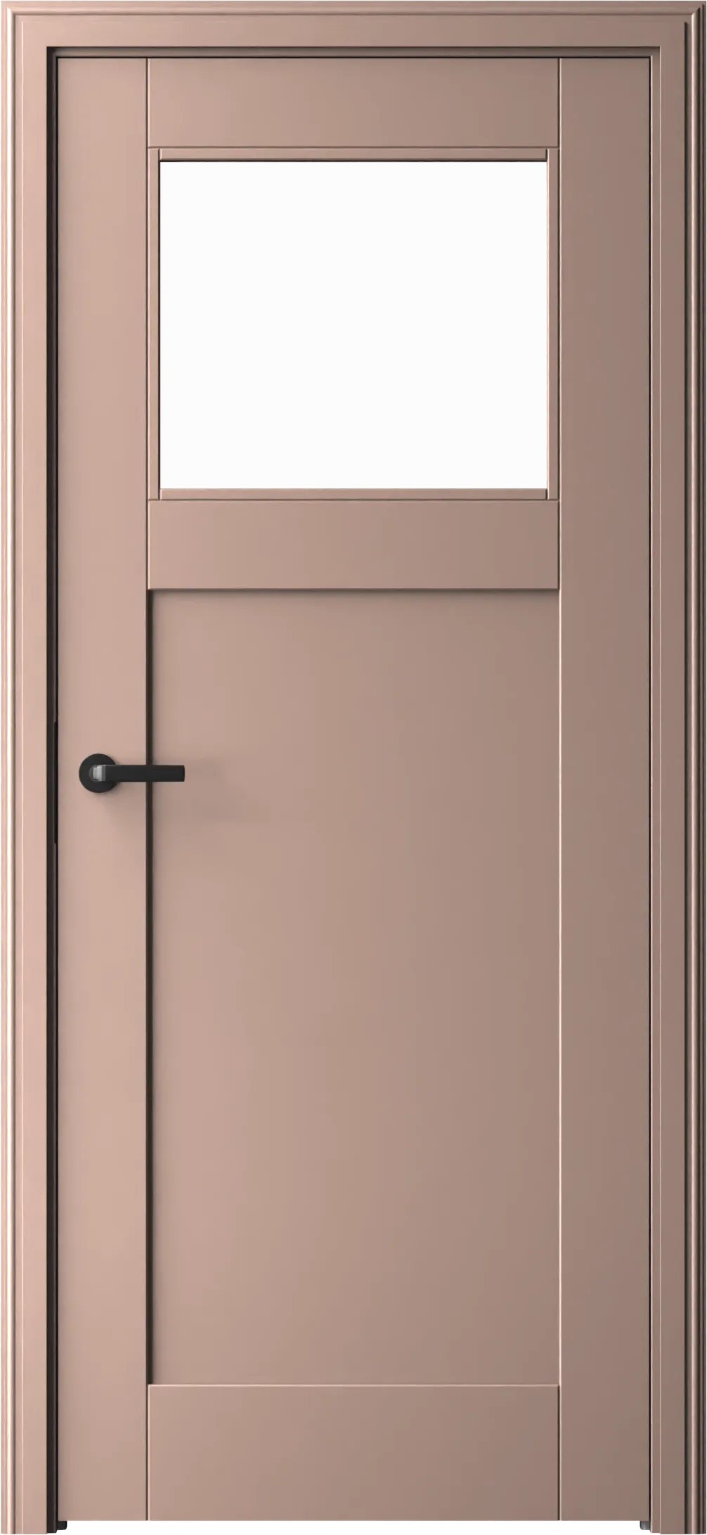 Interior door Form FO/2H-LA, optional: without key plate, concealed hinges, profiled E-frame, color: NCS S 2010-Y70R
