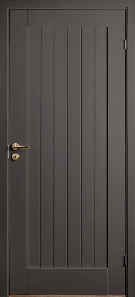 Ekstrands interior door Form FO/1F, Options: panel recessing, colours RAL 7022