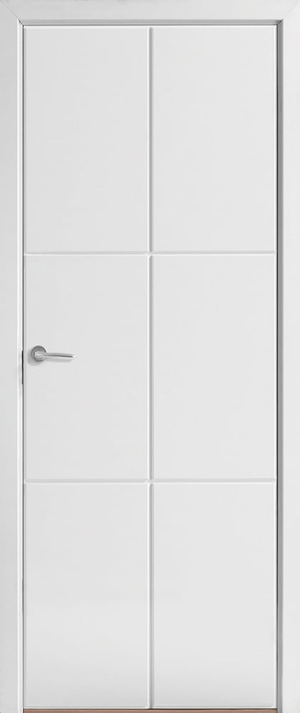 Ekstrand's interior door Deco Soft DS/6, Options: hidden hinges, not recessed for key plate, E-frame