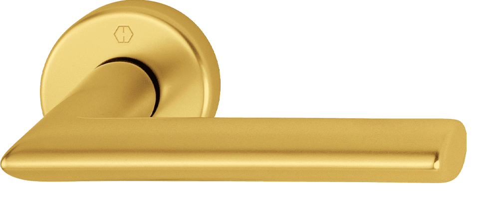 Hoppe Stockholm in aluminium F3 brass colour
