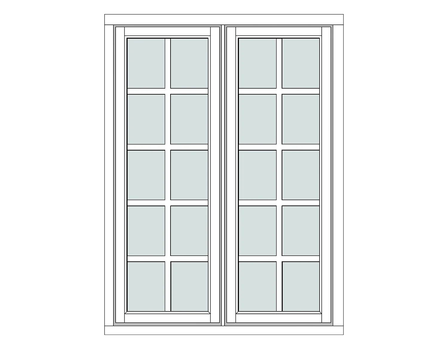 Astragals SP4:1, two-sash window