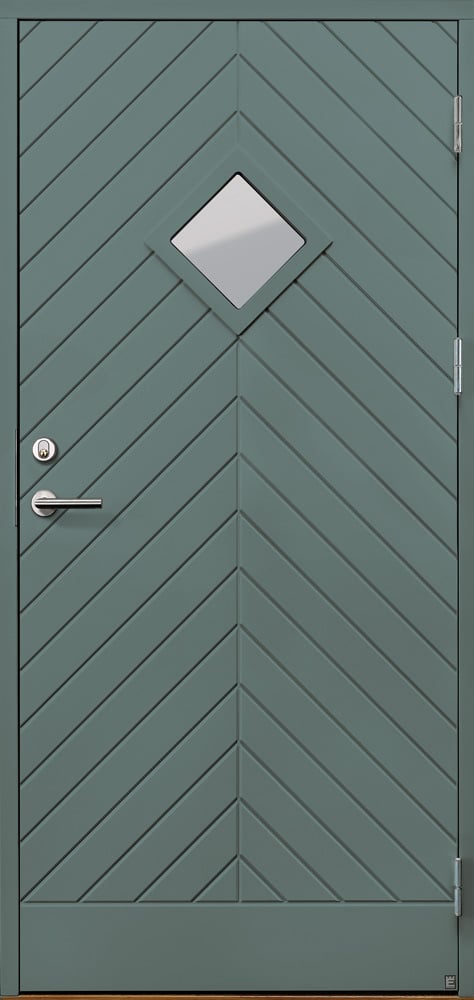 Ekstrands exterior door Sandvik 140S G02, option: color antique blue 1606