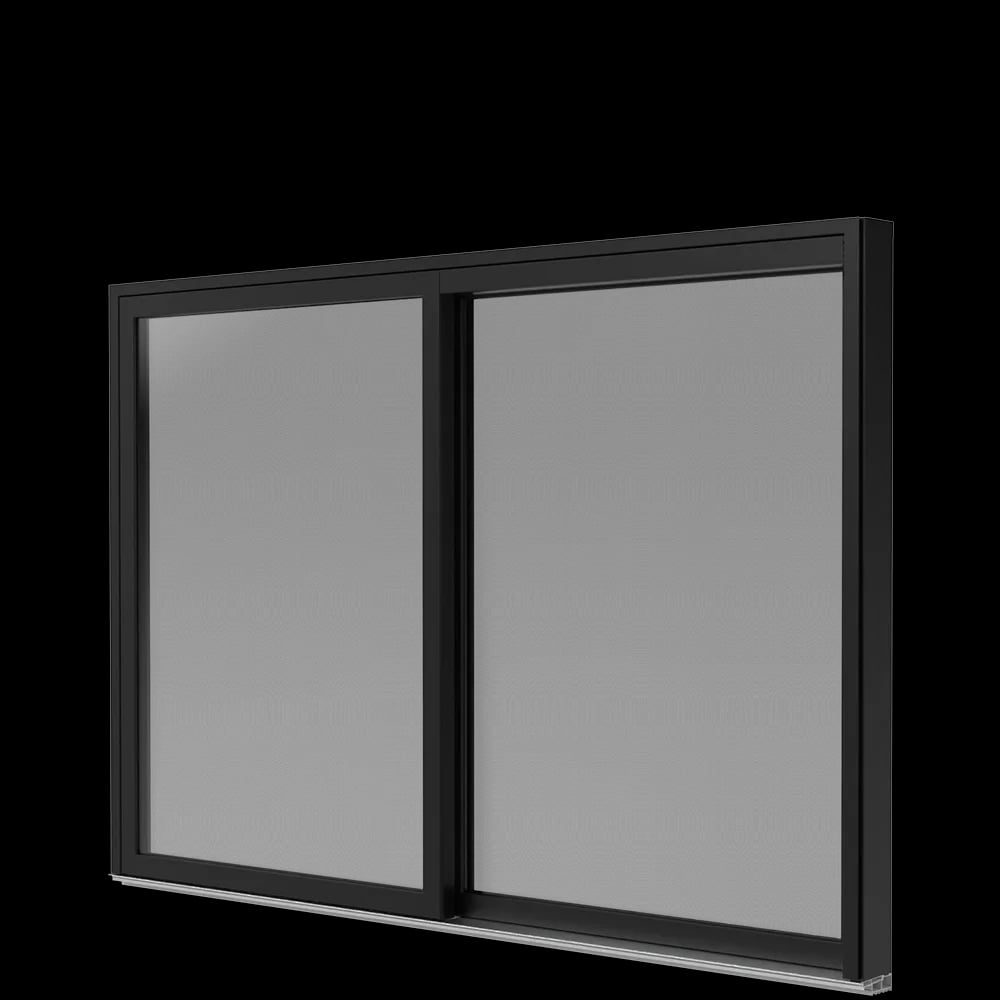 Sliding window Patio HS wood/aluminum 2-sash fixed/sliding, Optional: color black RAL 9005