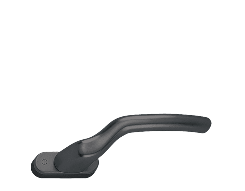 Window handle Hoppe Tokyo curved in black for top swing windows