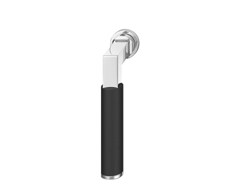 Window handle FSB 1102 plug-in stainless steel polished / black 6580