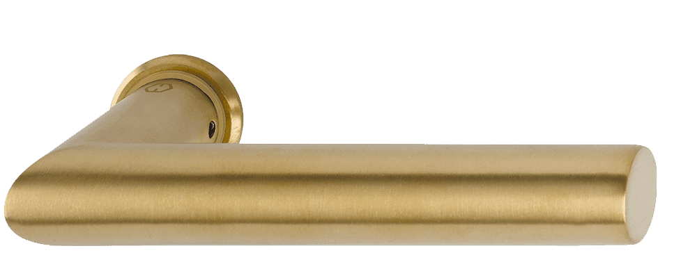 Hoppe Amsterdam with mini rosette in matt matt brass color F78-1-1R