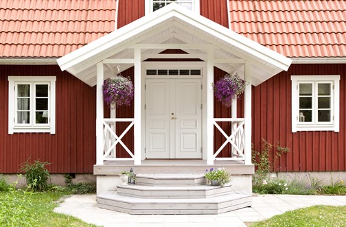 Ytterdörr - Pardörr Park 870 vit - klassisk herrgårdsdörr från Ekstrands