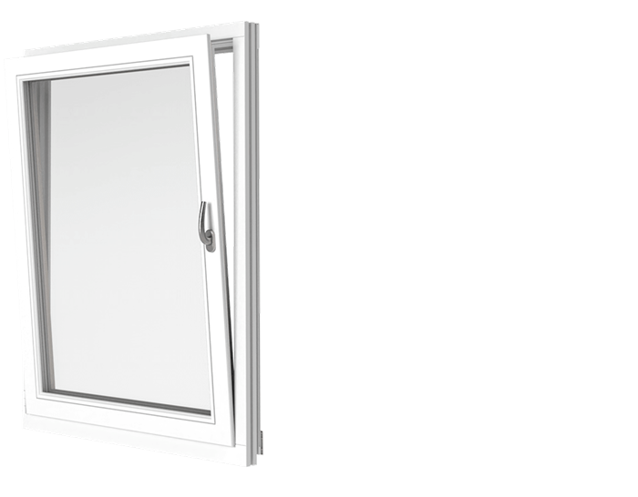 Ekstrands sidohängt inåtgående fönster 1-luft dreh-kipp trä/alu