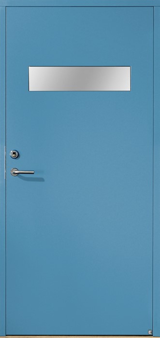 Ekstrands ytterdörr Ratio 101 G49, tillval: Kulör Korallblå, handtag och cylinderbehör, dolda gångjärn