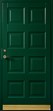 Ekstrands ytterdörr Ascot 380, Tillval: kulör grön RAL 6005 med sparkplåt i mässing, dolda gångjärn