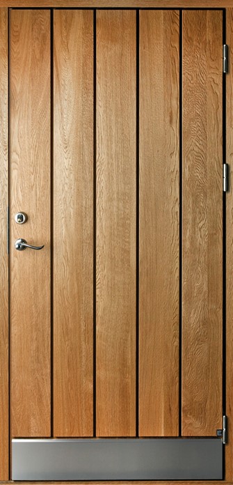 Ekstrands ytterdörr Plank 510, Tillval: material ek, borstad