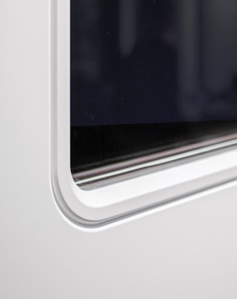 Ekstrands innerdörr Deco Soft DS/RF, detalj rundad försänkt glaslist