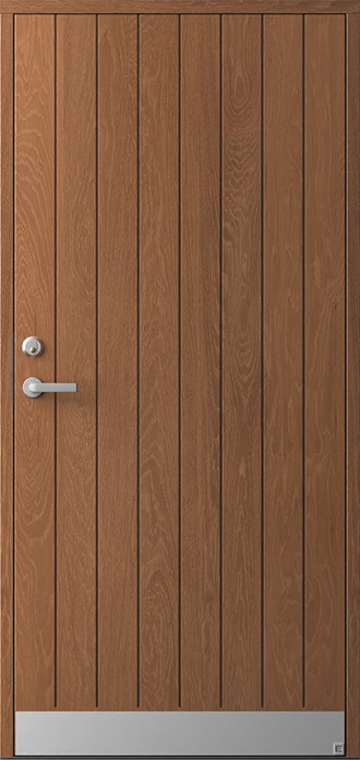 Ekstrands ytterdörr Slät Ek Panel smal L, extras: Material ek lasyr hassel