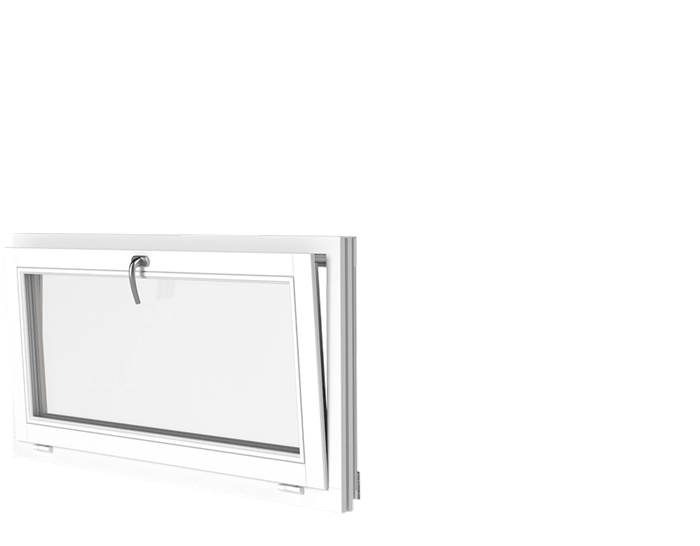 Ekstrands underkantshängt fönster E68 i trä/alu