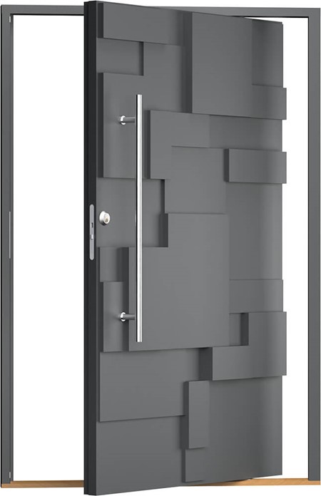 Pivothängd ytterdörr Steps 290 i kulör RAL 7012